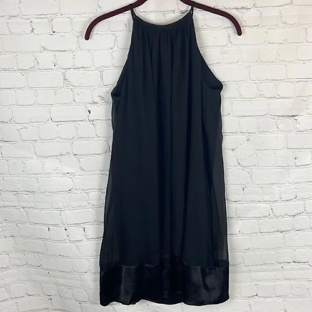 Maggy London Black Silk Halter Dress Size 4